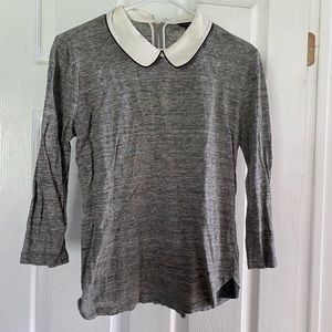 Grey Collared Top